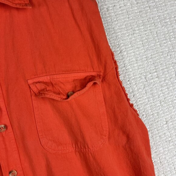 Y2K USA Biker Design Vest Mens L Orange Sleeveless Cut Off Bike Week 2007 - Picture 11 of 16